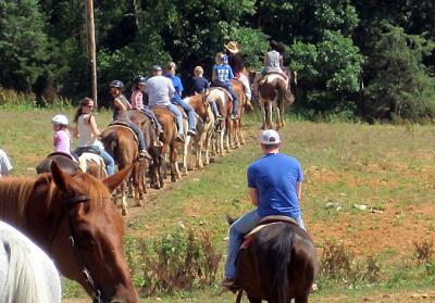 Horseback riding was one of the events at the 2014 camp at Mammoth Cave. Photo courtesy of UK extension military programs.