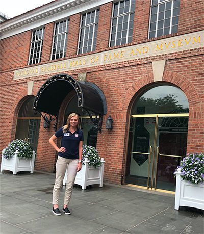 Brooklyn Del Barba, a senior majoring in hospitality management and tourism, is enjoying a once in a lifetime opportunity as an intern at the Baseball Hall of Fame. 
