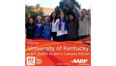 Vote for University of Kentucky to win $5,000 to start a Campus Kitchen