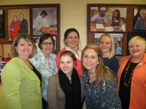 Pictured from left to right –  Front row: Dr. Cherry Kay Smith, Kendyl Whaley, Emily Keith, and Dr. Ann Vail Back row: Ann Schultz, Julia Branstetter, Danielle Barrett