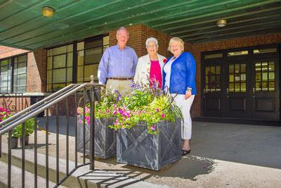 The front porch and entrance to Erikson Hall has been improved with a new splash of color thanks to Human Environmental Sciences (HES) alumnus Nancy Wills and her husband, Steve, an alumnus of the College of Agriculture