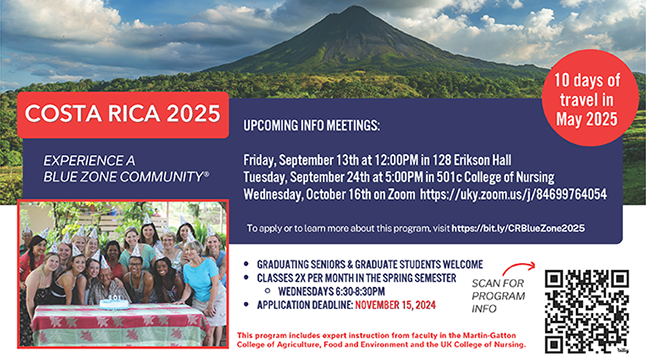 A flyer with information on a Costa Rica study abroad trip