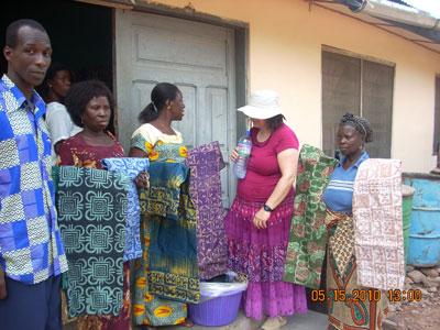 Women selling fabric in Abonse, Ghana