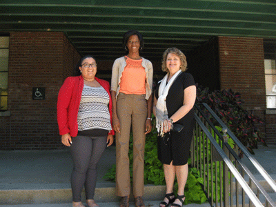 Thays Flores (left) and Nicole Gwishire (center) are pictured with Dr. Cherry Kay Smith (right), Family and Consumer Sciences Extension Program Leader.