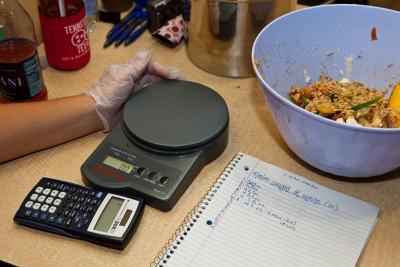 Weighing food waste